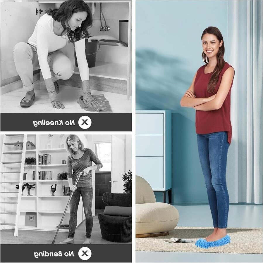 Set van 10 Wasbare Microvezel Schoenen voor Vloerreiniging Herbruikbare Duster Slippers in 5 Kleuren voor Efficiënt Stof Poetsen en Schoonmaken