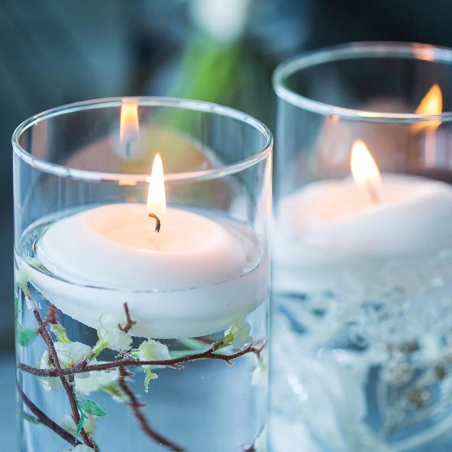 Set van 12 beige ongeparfumeerde drijvende kaarsen 4 5 x decoratieve kaarsen brandtijd 4 uur