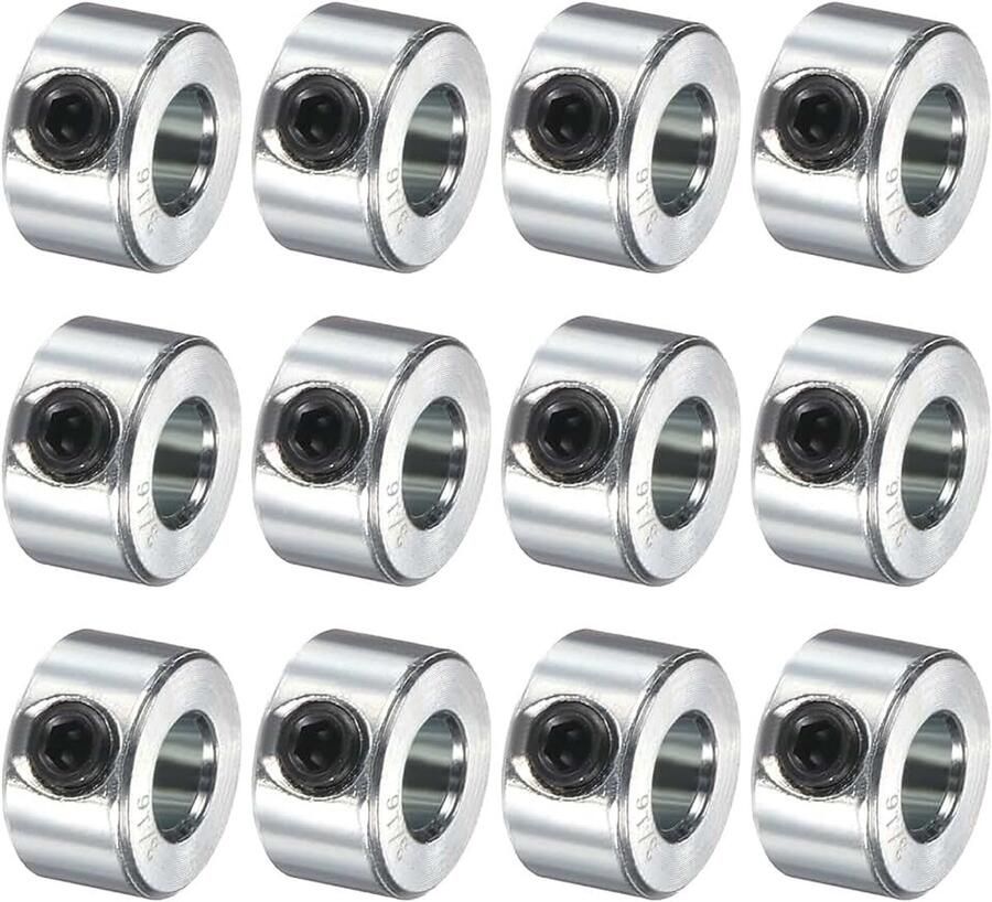 Set van 12 spanringen 3 16 inch boring van verzinkt koolstofstaal asringen 12 mm buitendiameter 1 4 inch breed axiale boringsring (holle uitvoering lichtgewicht constructie)