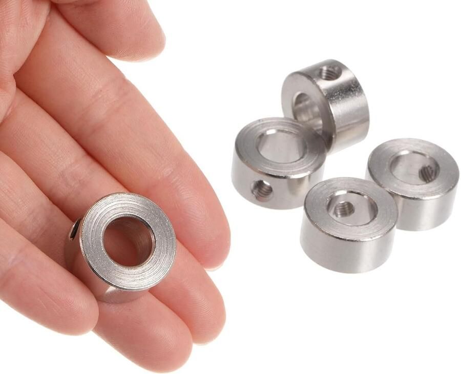 Set van 12 stuks screw halsbanden 10 mm gat golfklemmen van vernikkeld staal 20 mm buitendiameter 10 mm breedte wielklemmen voor bevestiging van wagen met inbussleutel