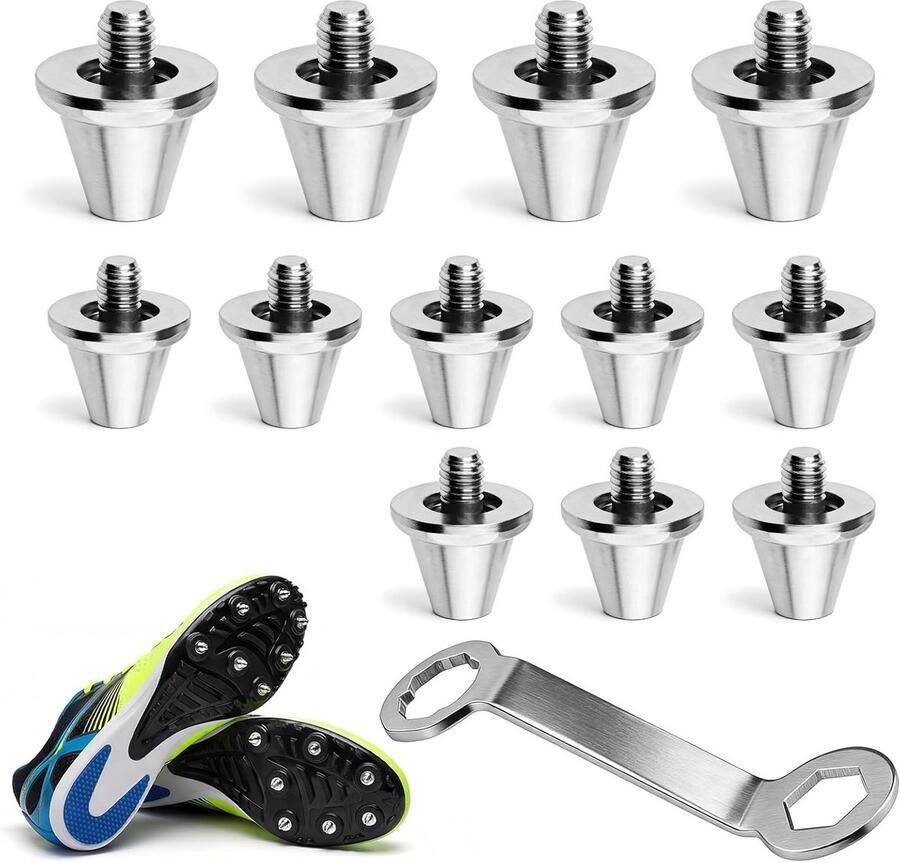 Set van 12 Voetbalschroefpinnen Vervangende Caps voor Voetbalschoenen Inclusief Stud Wrench en Universele Draad voor Zachte Grond