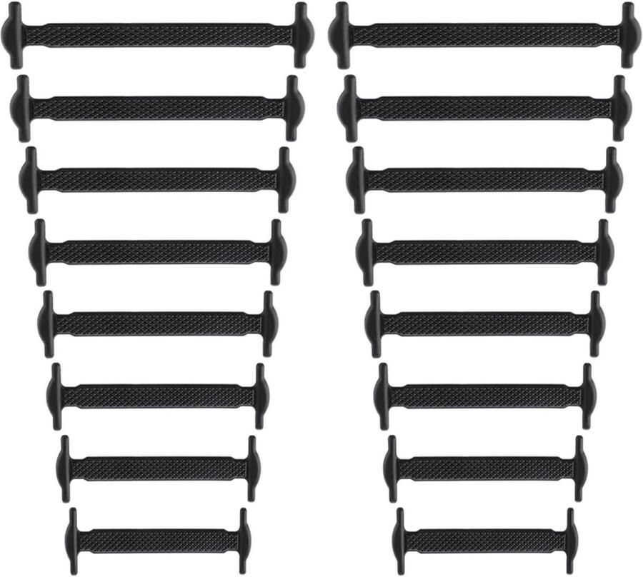 Set van 16 Elastische Siliconen Schoenveters zonder Strikken Snel & Waterdicht