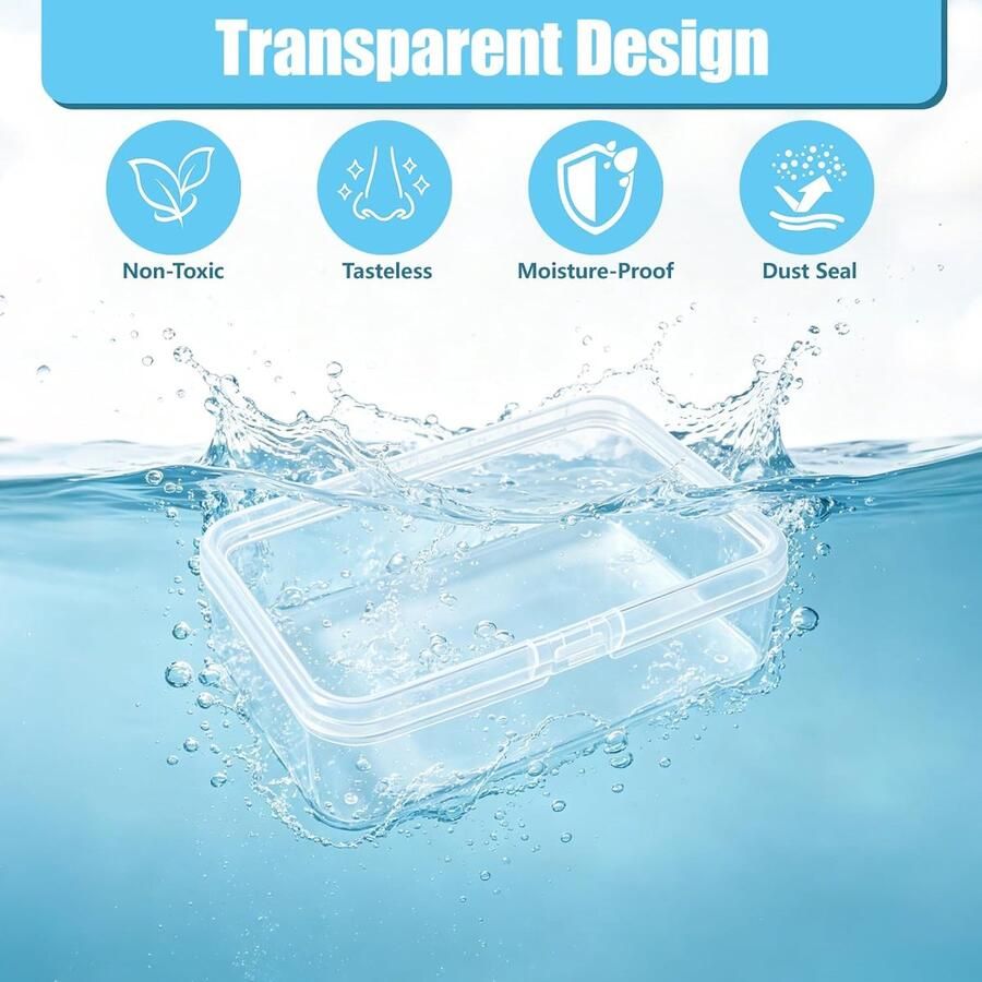 Set van 16 transparante opbergdozen met deksel Slijtvaste plastic speelkaartenbox met etiketten verzamelkaarten opbergdozen speelkaarten opslag visitekaartjes