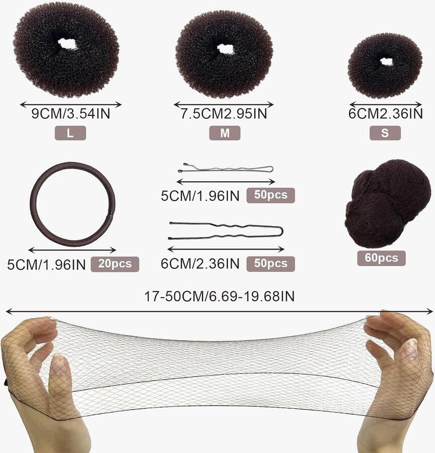 Complete Set van 183 Ballet Haar Buns met Donuts Onzichtbare Netten Bobby Pins en Elastische Haarbanden voor Ballerina's en Dansers