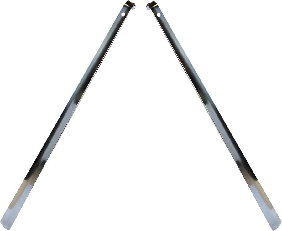 Set van 2 Extra Lange Schoenlepels Roestvrij Staal