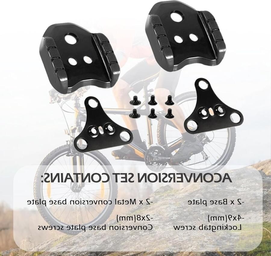 Set van 2 Fietsschoenen Cleats Adapters voor Snelle Bevestiging Geschikt voor Wegfietsen SPD en Clipless Pedalen Verbeter Grip en Stabiliteit