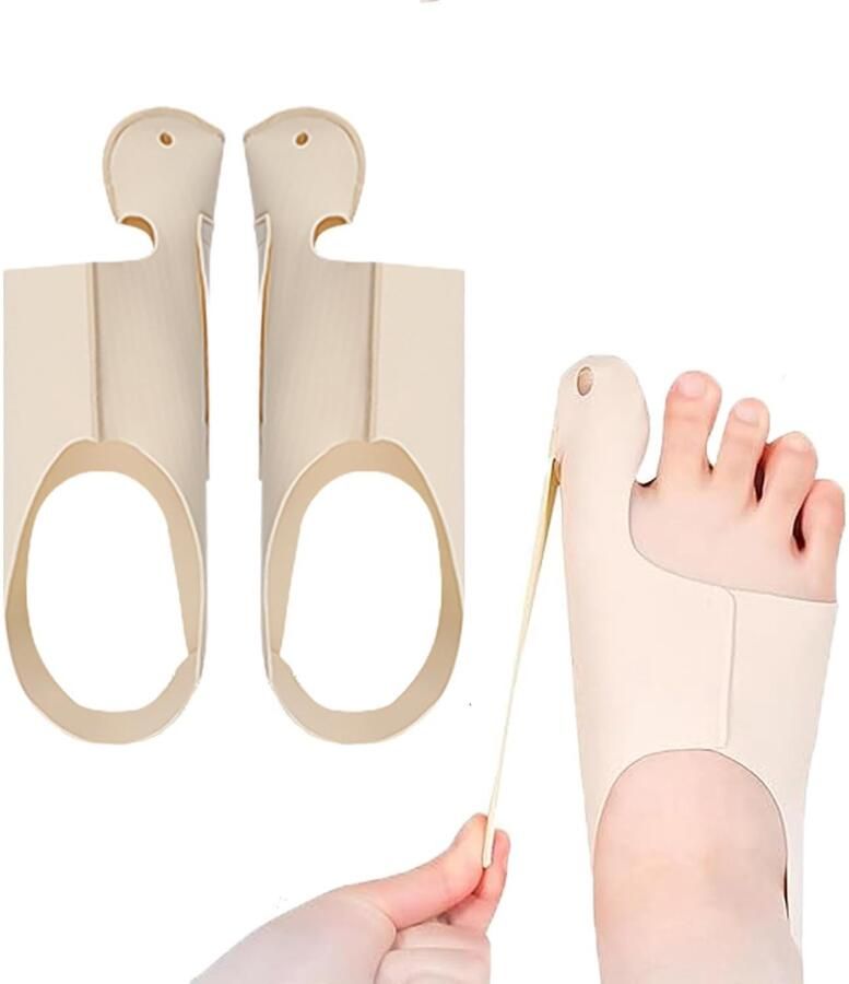 Set van 2 hallux valgus bandages ultra-dun materiaal correctie van bunions aanpasbaar aan voetvorm geschikt voor sneakers platte schoenen en hoge hakken
