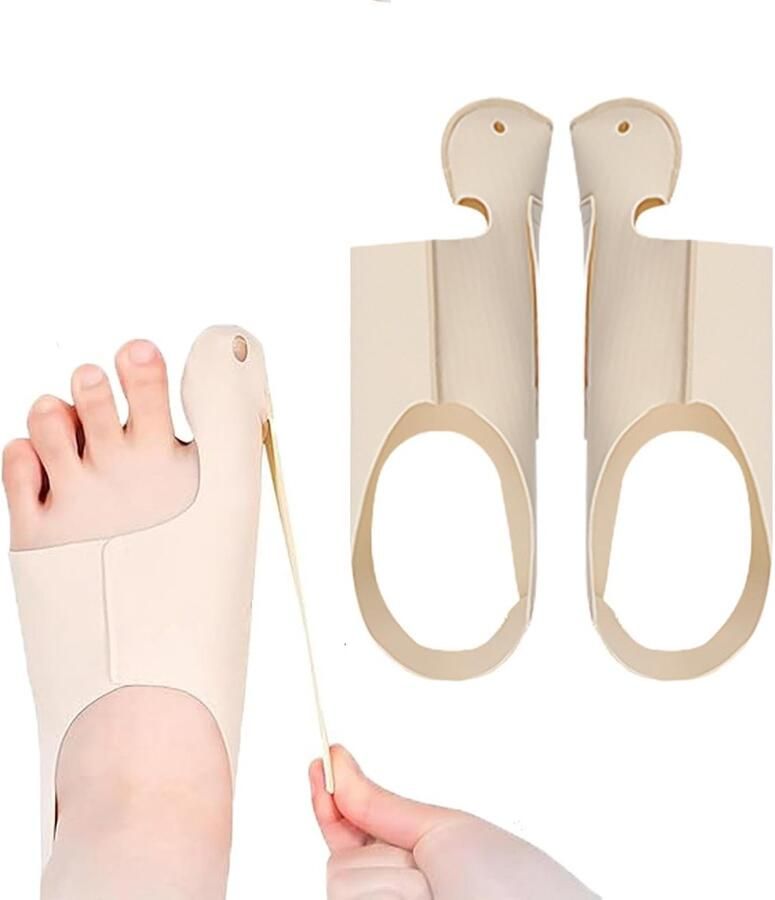 Set van 2 hallux valgus bandages ultra-dun materiaal correctie voor bunions aanpasbaar voor voetvorm geschikt voor sneakers platte schoenen en hoge hakken