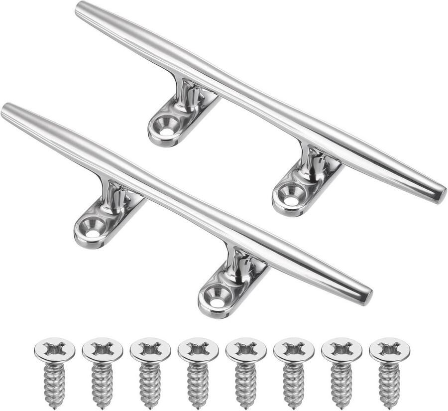 Set van 2 Open Basis Schoenplaatjes voor Bootdocks Kabelbevestiging RVS