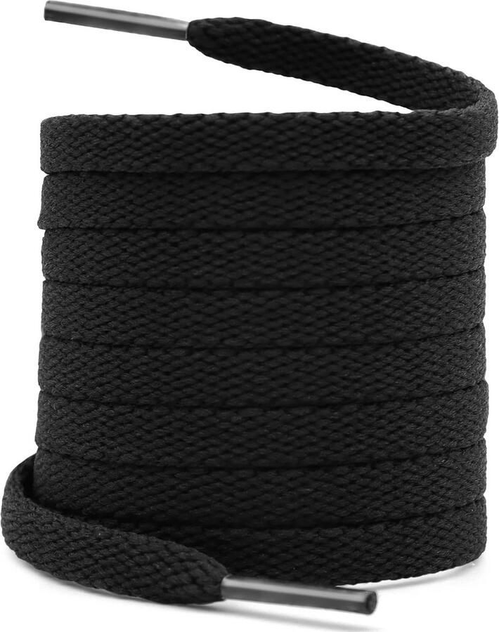 Set van 2 paar brede platte schoenveters in kleuren voor sneakers en sport schoenen