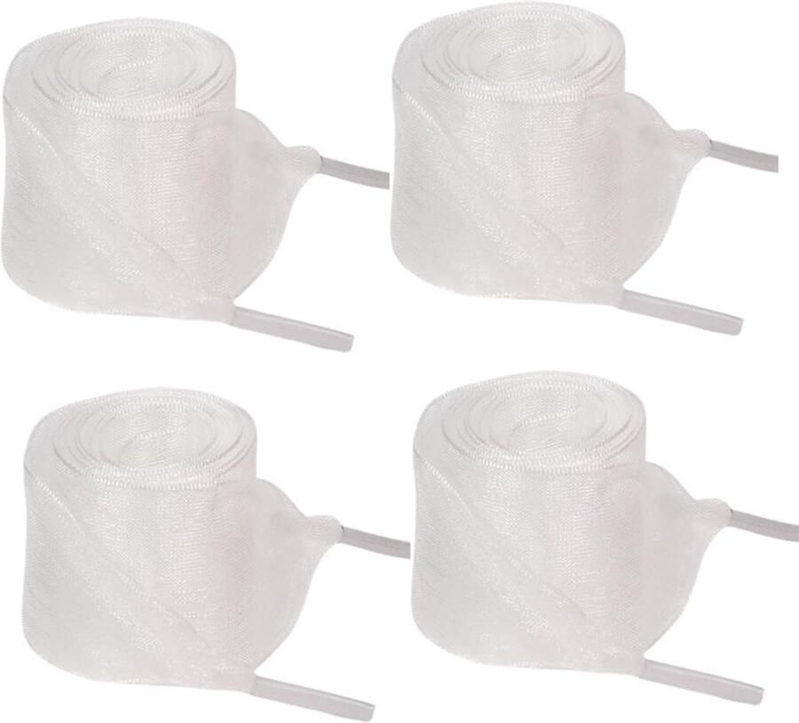 Set van 2 Paar Organza Laces x Brede Vlakke Satin Schoenveters voor Sport- en Casual Schoenen Ideaal voor Hardlopen en Creatieve Styling