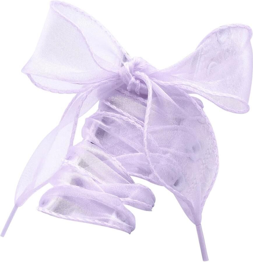 Set van 2 Paar Platte Brede Schoenveters met Opgestikte Rand Stijlvol en Modieus