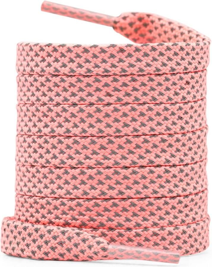 Set van 2 Paar Platte Reflecterende Schoenlinten 8mm Breed voor Sneakers en Laarzen