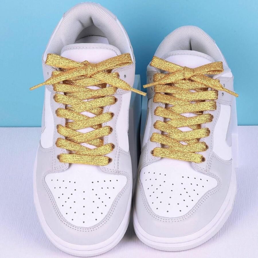 Set van 2 Platte Glitter Veters voor Sneakers en Sport schoenen