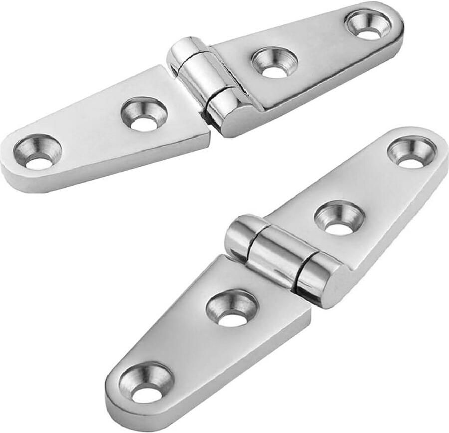 Set van 2 Robuuste Roestvrijstalen Bootscharnieren voor Deuren