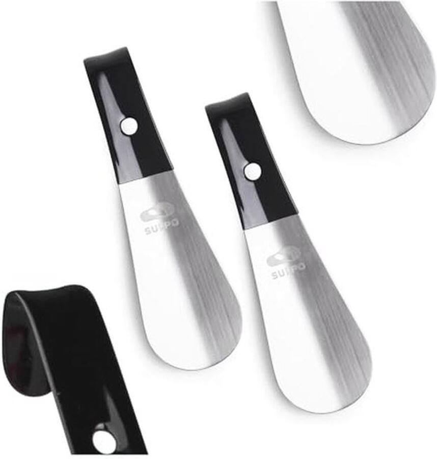 Set van 2 schoenlepels van roestvrij staal en aluminium Ideaal voor senioren zwangere en sen met mobiliteitsproble - Foto 1