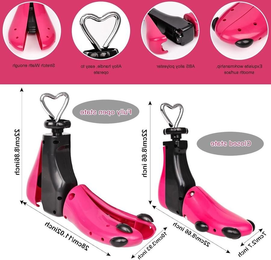 Set van 2 schoenverstrekkers voor en verstelbare lengte en breedte ideaal voor laarzen sneakers en wandelschoenen