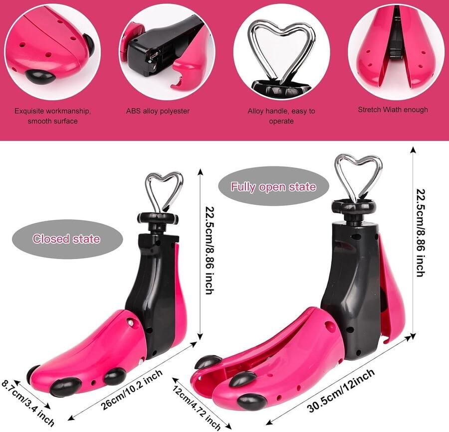 Set van 2 schoenverstrekkers voor en verstelbare lengte en breedte ideaal voor laarzen sneakers en wandelschoenen