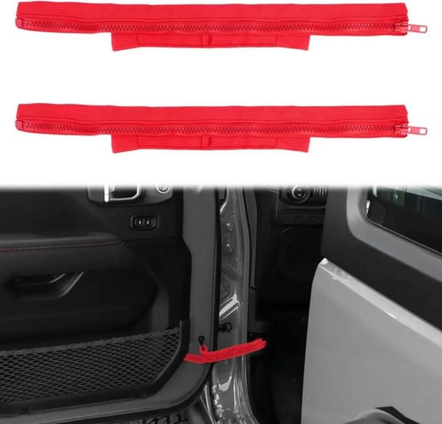 Set van 2 stabiele nylon autodeurriemen met ritssluiting eenvoudig te installeren en geschikt voor JK JKU modellen van 2007-2018 voor optimale deurbegrenzing
