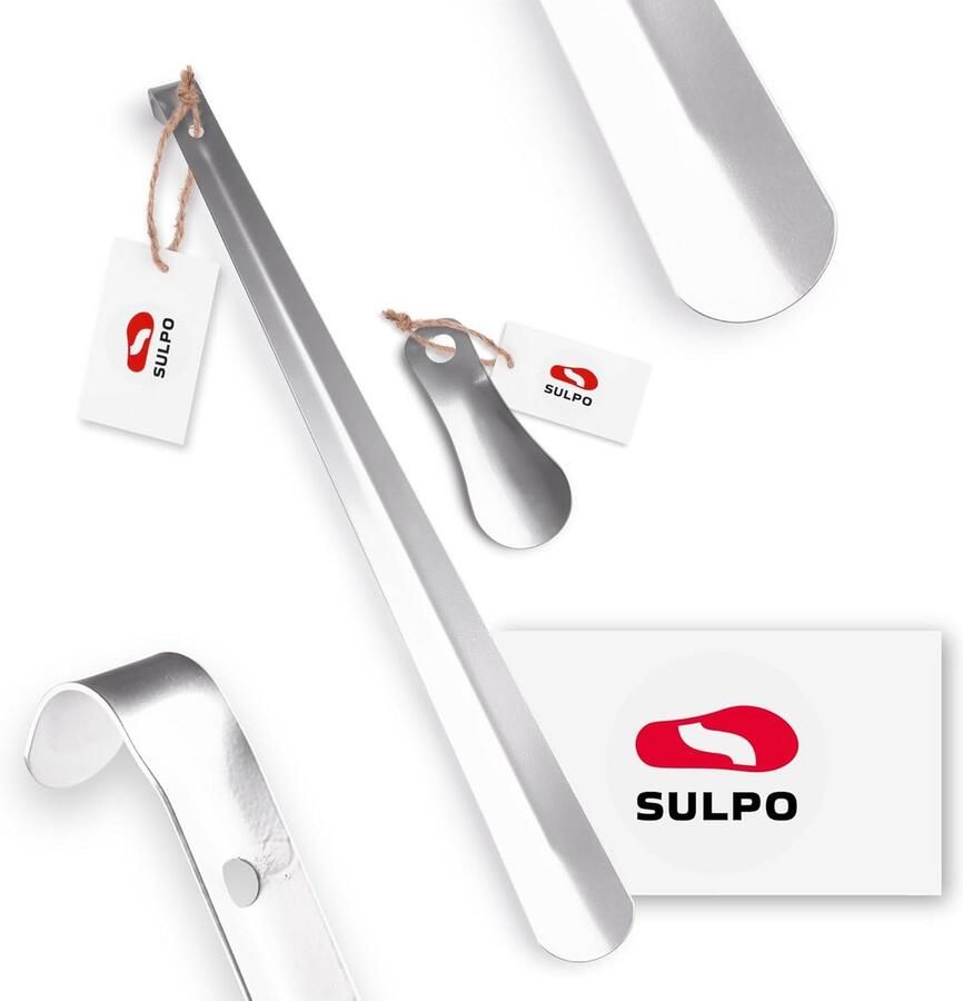 Set van 2 Stevige Roestvrijstalen Schoenlepels Lange en Korte Variant