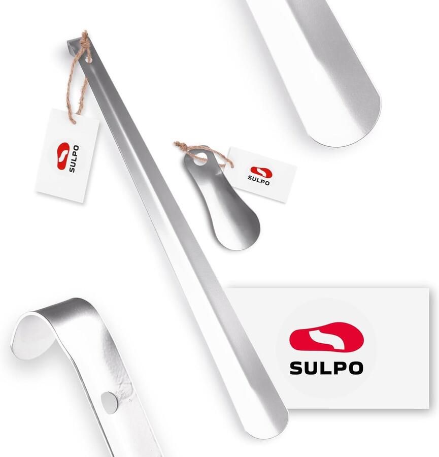 Set van 2 Stevige Roestvrijstalen Schoenlepels Lange en Korte Variant