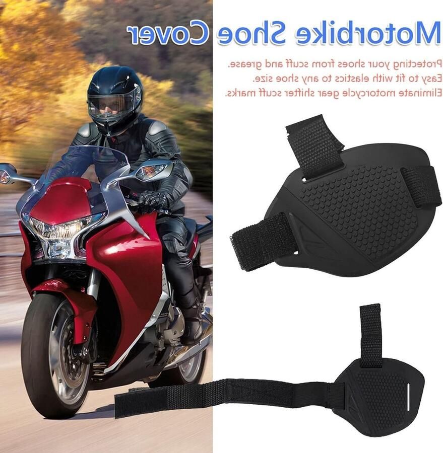 Set van 2 Stuks Motorfiets Versnellingspook Beschermers voor Motocross Schoenen Rubber Shift Pad voor Versnellingspook en Gear Lever in Zwart - Foto 1