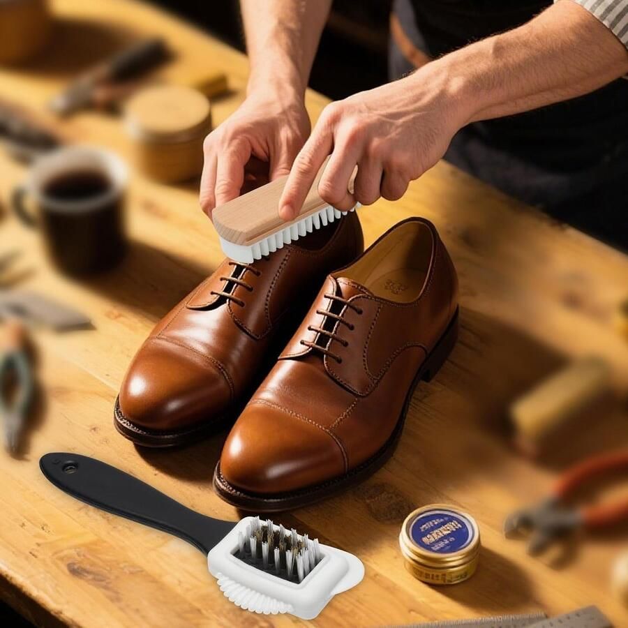 Set van 2 Suède Schoenborstels voor Effectieve Suède Verzorging Inclusief Schoenreiniger en Suède Gum voor Sneakers en Wandelschoenen