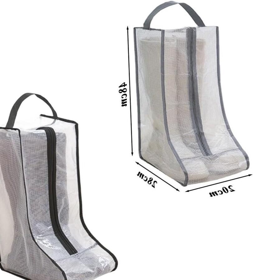 Set van 2 Waterdichte Opbergzakken voor Hoge Reizenlaarzen Stofdicht en Transparant Organiser voor Rubberlaarzen en Boten
