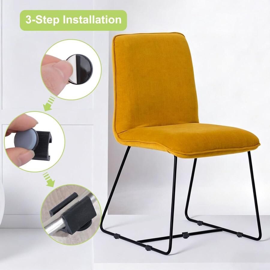 Set van 20 kunststof U-vormige stoelkussens met ronde teflon schuifregelaars vrijdragende stoelglijders kits stoel tafel bureau verhuizers (zwart en blauw 15 mm)