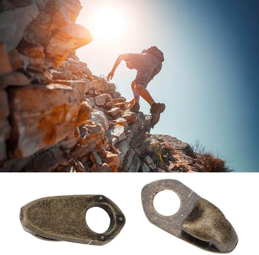 Set van 20 Metalen Schoenhaken voor Klimschoenen Wandelschoenen en Bergbeklim met Rivets