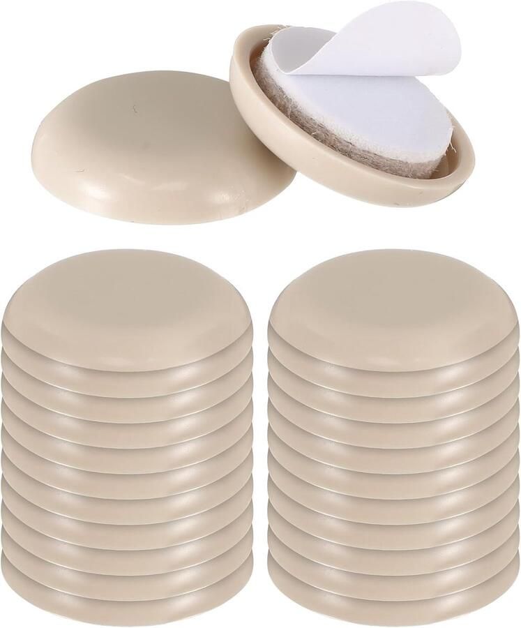 Set van 24 kleine meubelschuifregelaars voor tapijt ronde herbruikbare zwaar belastbare bewegende pads schuifregelaar zelfklevende vloerbeschermers voor bank bed dressoir tafel tapijten en