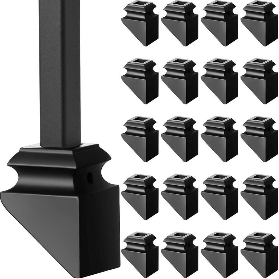 Set van 24 Vierkante IJzeren Trap Balusters Bevestigingsschoenen Geschikt voor 1 2 Inch Spindels