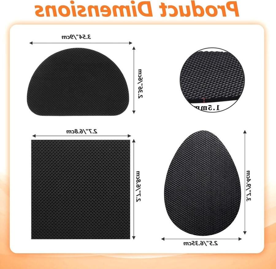 Set van 24 Zelfklevende Rubber Zolen voor Reparatie van Schoenen Antislip Bescherming voor Hakken Laarzen en Sandalen Dikke Zolen voor Mannenschoenen in Zwart