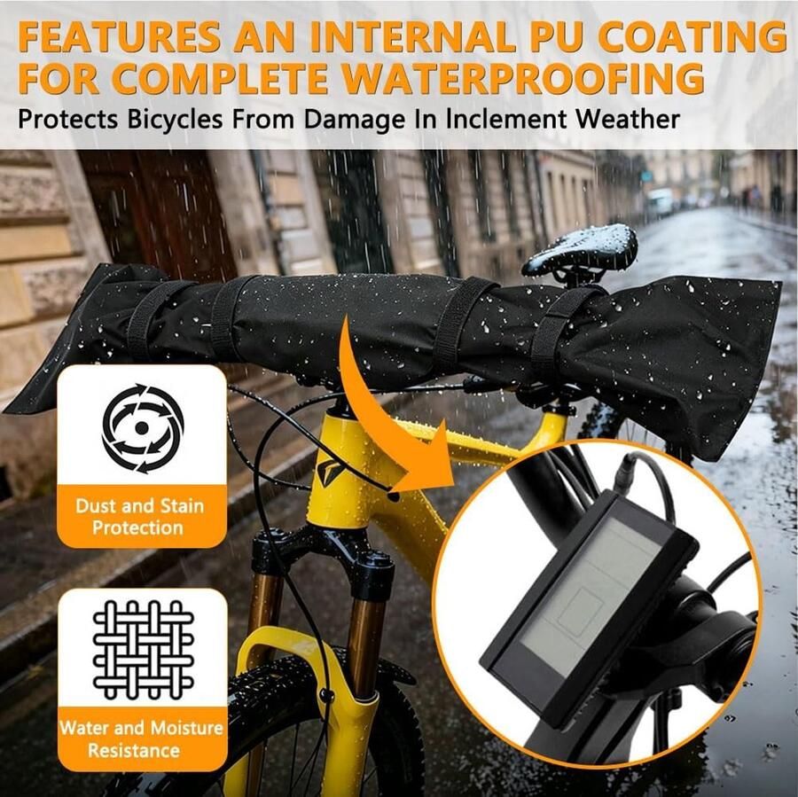 Set van 3 elektrische fietshoes transportbescherming batterijhoes elektrische motor stuur hoezen met klittenbandsluiting voor Bosch Shimano Yamaha e-bike
