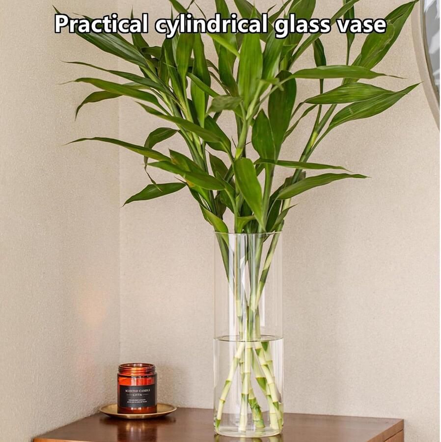 Set van 3 glazen vaas voor tafeldecoratie tulpen bloemen decoratieve vaas hoogte 15 20 voor bruiloft kaarsen