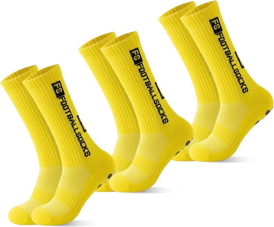 Set van 3 paar Antislip Gripsokken voor Voetbal en Sport