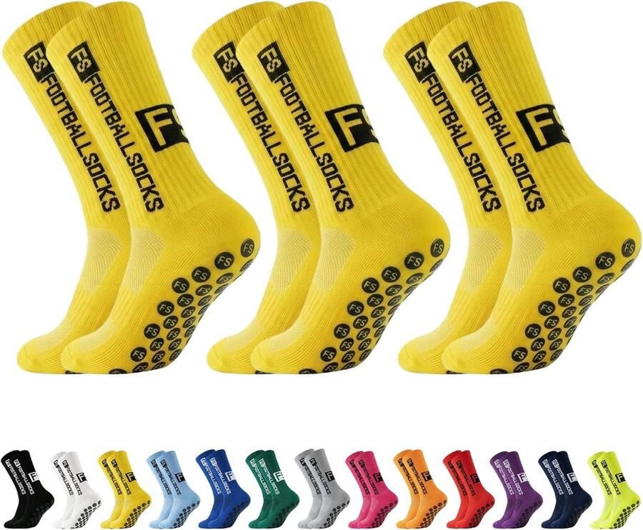 Set van 3 paar Antislip Sportsokken voor Voetbal en Duursport