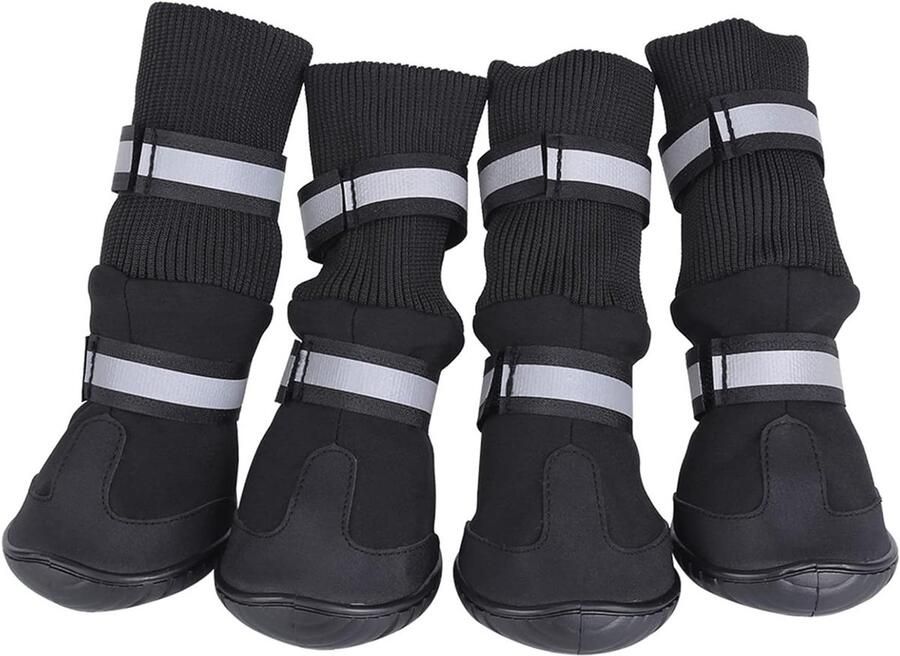 Set van 4 Antislip Hondenlaarzen voor Grote Honden Bescher de Boots voor Buitenactiviteiten