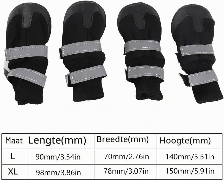 Set van 4 Antislip Hondenlaarzen voor Grote Honden Bescher de Boots voor Buitenactiviteiten