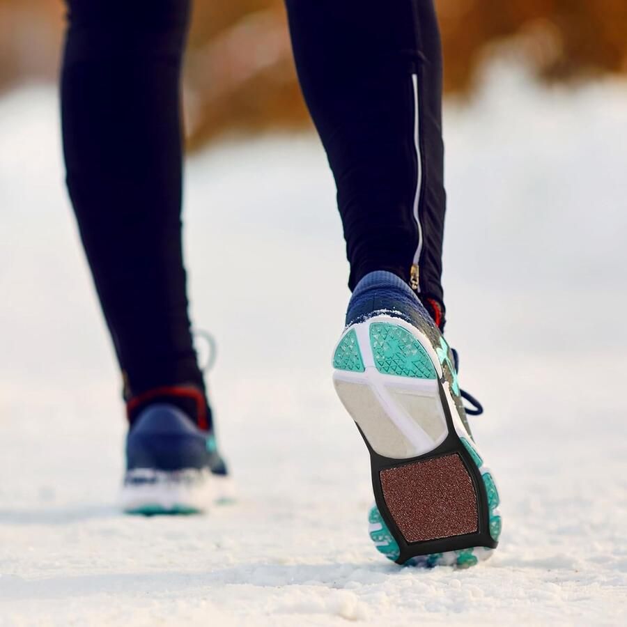 Set van 4 antislip ijsklauwen voor schoenen sneeuwschoenen spikes voor joggen en wandelen