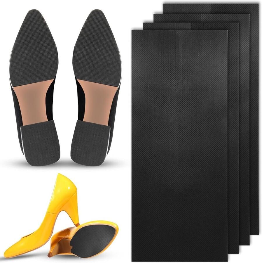 Set van 4 Antislip Zoolbeschermers voor Hakken en Sneakers Duurzame Schoenbeschermers voor Leer en Sportieve Schoenen