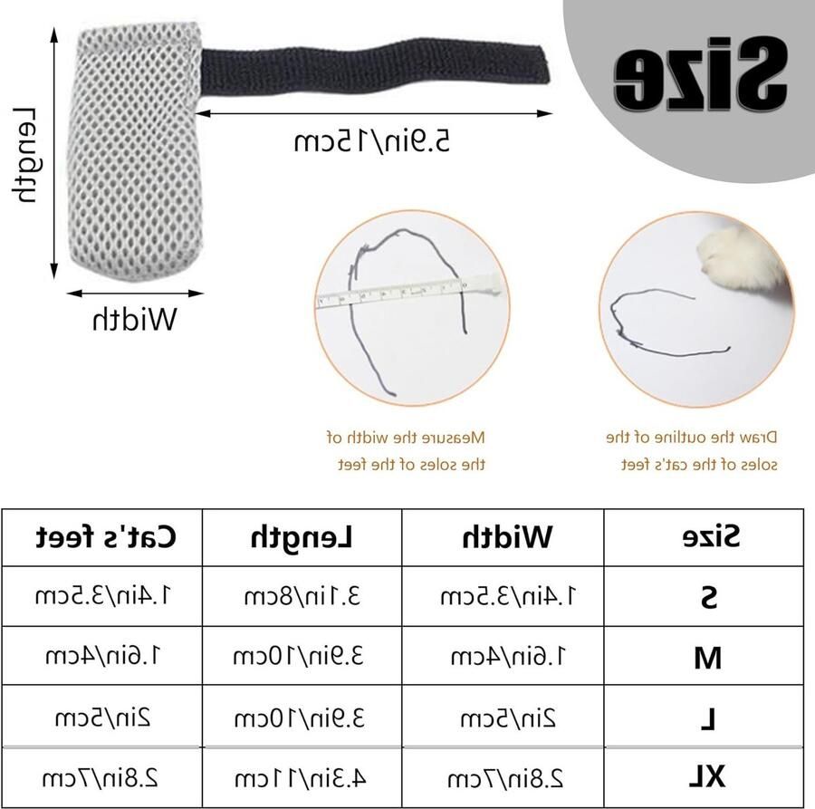 Set van 4 Badslippers voor Katten Ade d Mesh Materiaal Verstelbare Bescherming tegen Krassen Ideaal voor Badkamer en Nagelknippen