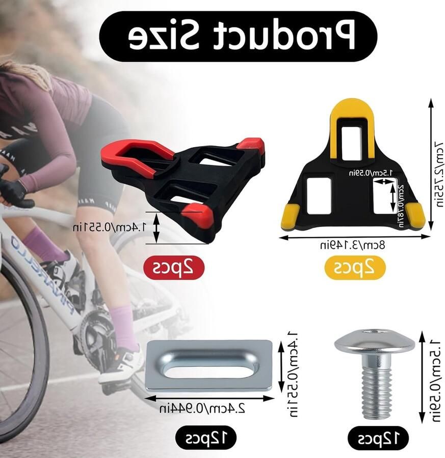 Set van 4 Fietsschoenen Cleats Geschikt voor SPD SL Ideaal voor Racefietspedalen en Fietstocht