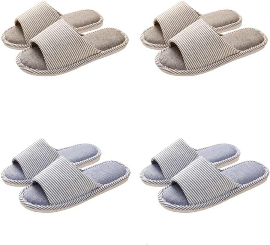 Set van 4 Pantoffels Wasbare Slippers met Geheugenschuim