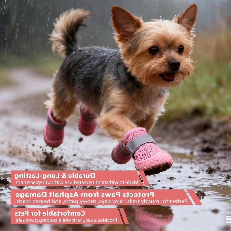 Set van 4 hondenlaarzen antislip hondenbotten voor gewonde poten ade de en verstelbare beschermers voor kleine en middelgrote honden ideaal voor buitengebruik en comfort