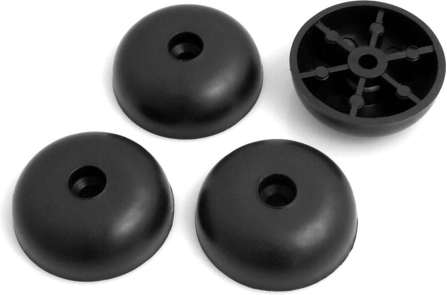 Set van 4 kunststof meubelglijders meubelonderzetters bank stoel om vast te schroeven kunststof meubelglijders Ø 45 x H 15 mm zwart