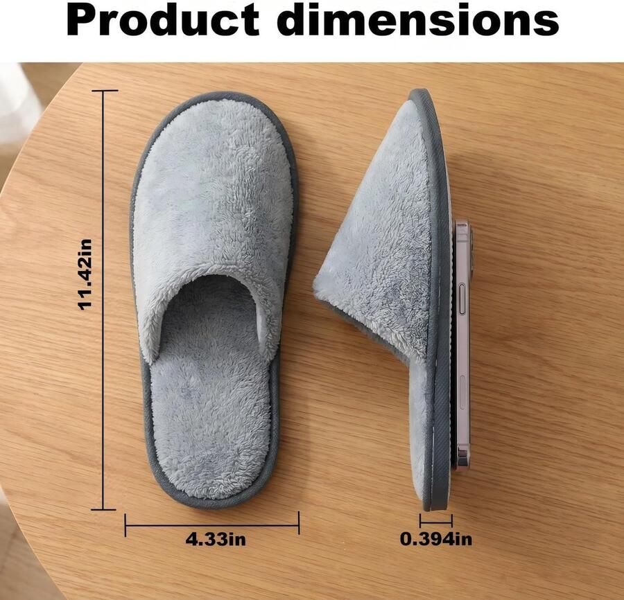 Set van 4 Paar Luxe Slippers 2 Paar Wit + 2 Paar Grijs Zacht en Ade d Antislip Ideaal voor Gasten Bruiloften Reizen en Spa's