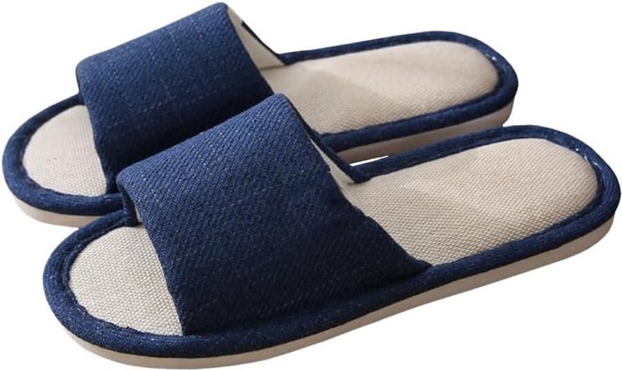 Set van 4 Paar Pantoffels Gastenpantoffels Antislip Uniseks Wasbaar Slippers Comfortabele Casual Linnen en stoffen Pantoffels