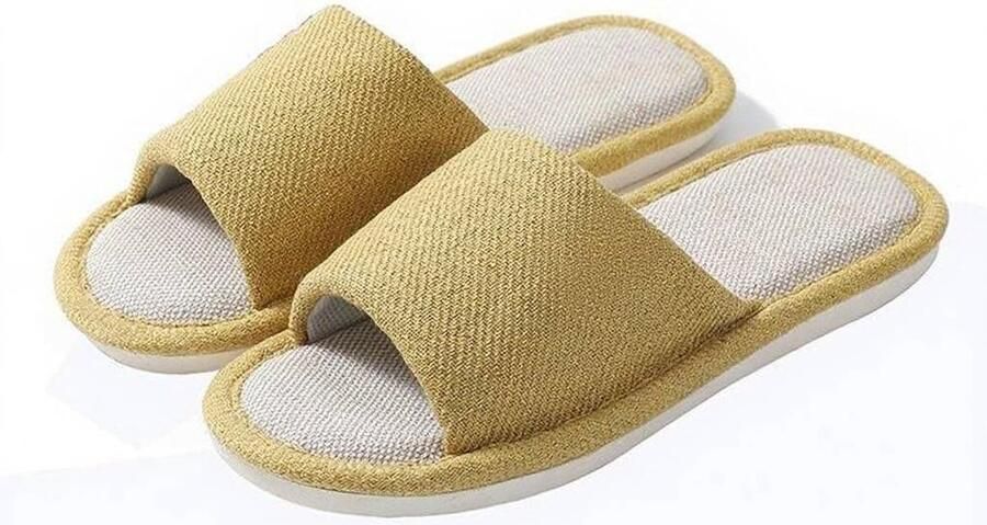 Set van 4 Paar Pantoffels Gastenpantoffels Antislip Uniseks Wasbaar Slippers Comfortabele Casual Linnen en stoffen Pantoffels