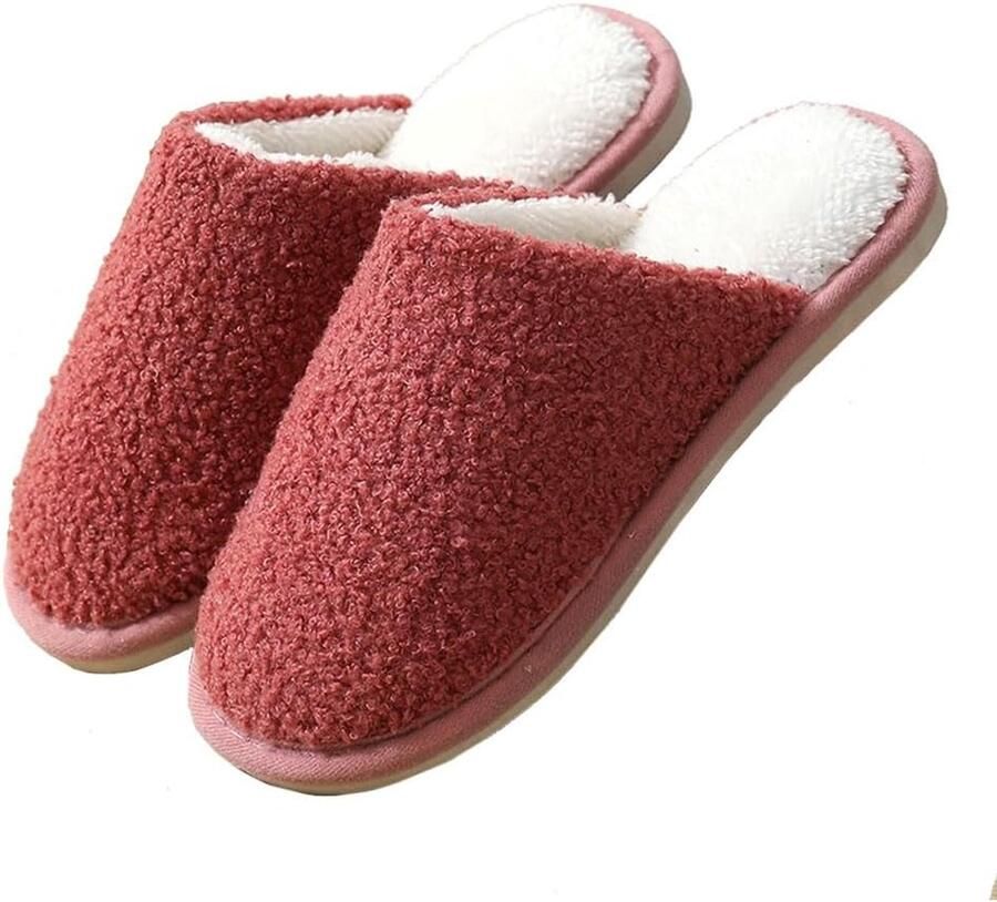 Set van 4 Paar Pantoffels Gastenpantoffels Antislip Wasbaar Winter Warm Pluche Uniseks Slippers Damesschoenen Pantoffels Binnenpantoffels